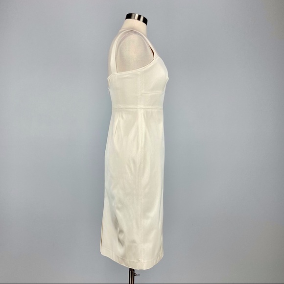 J Crew Ivory Faille Stretch Sheath Dress 4 - Picture 7 of 13